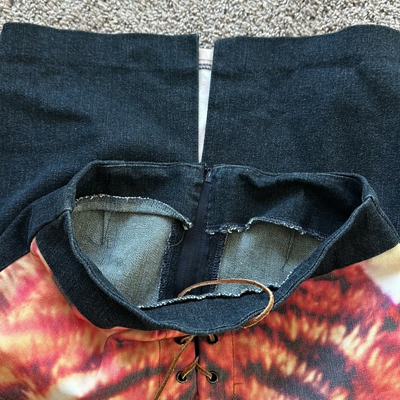 Y2K bratz lion animal midi denim skirt 90s 80s vintage fall all over print - Picture 5 of 5